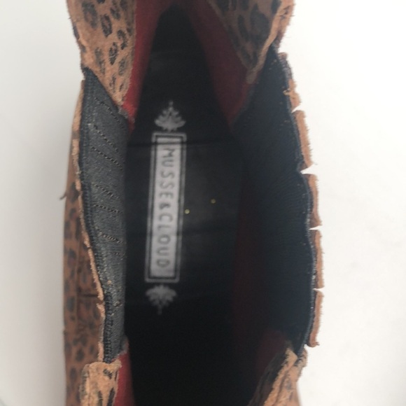 Musse & Cloud ankle booties leopard print studded easy slip on brown & balck tan - Picture 6 of 11